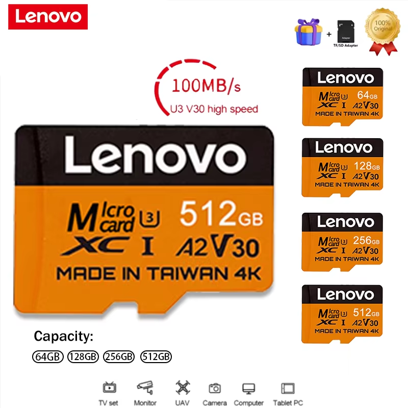 Gaming Console And Monitor - Lenovo Secure 512GB SD Cards Micro