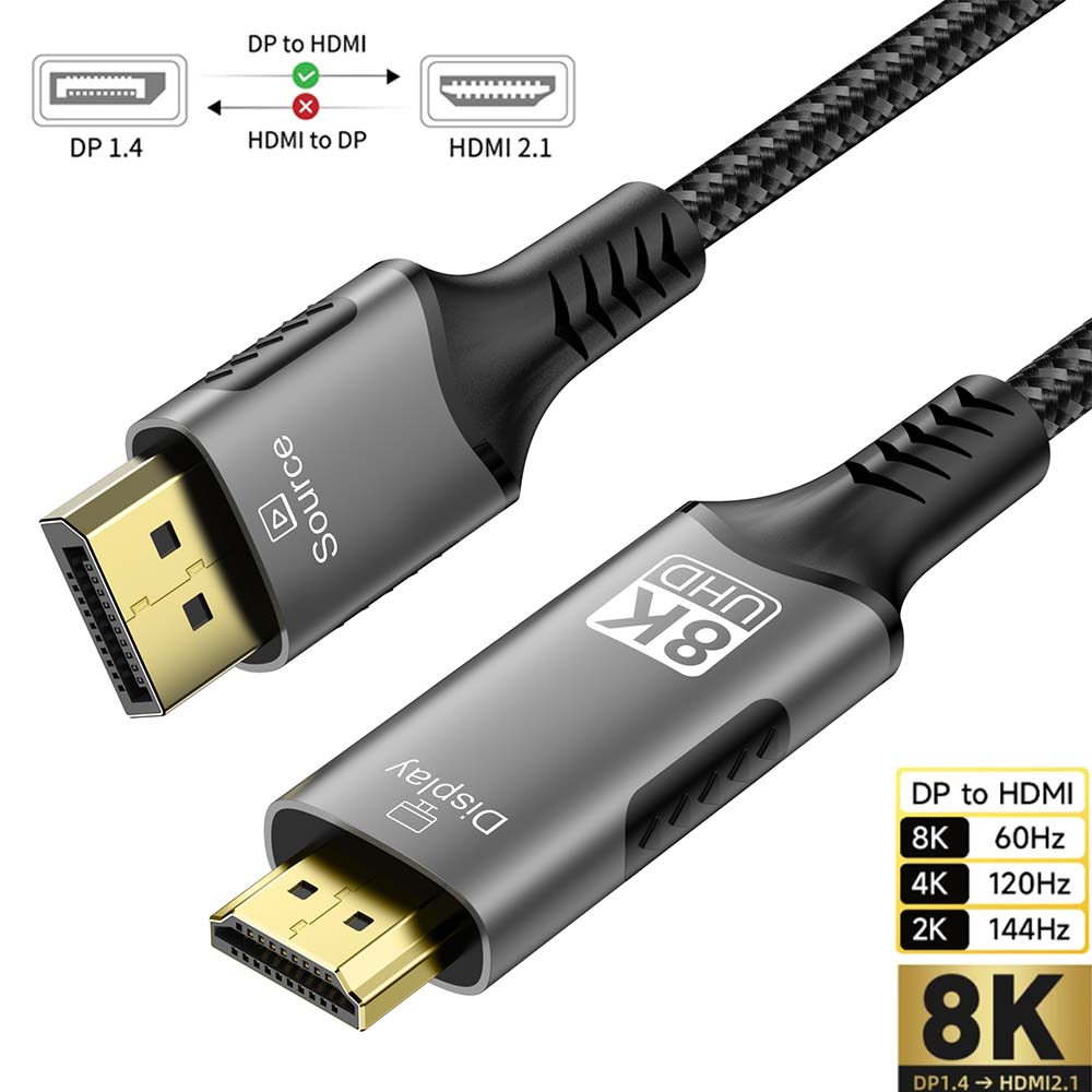 DisplayPort to HDMI Cable 8K D - Hdmi Cable 2.1 评论和价格