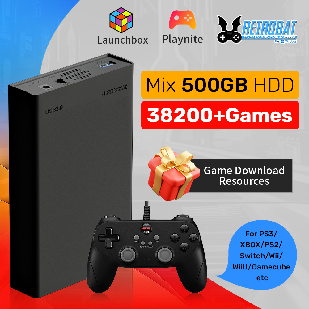500GB Gaming HDD Retrobat & La - Gaming Console Os 评论和价格