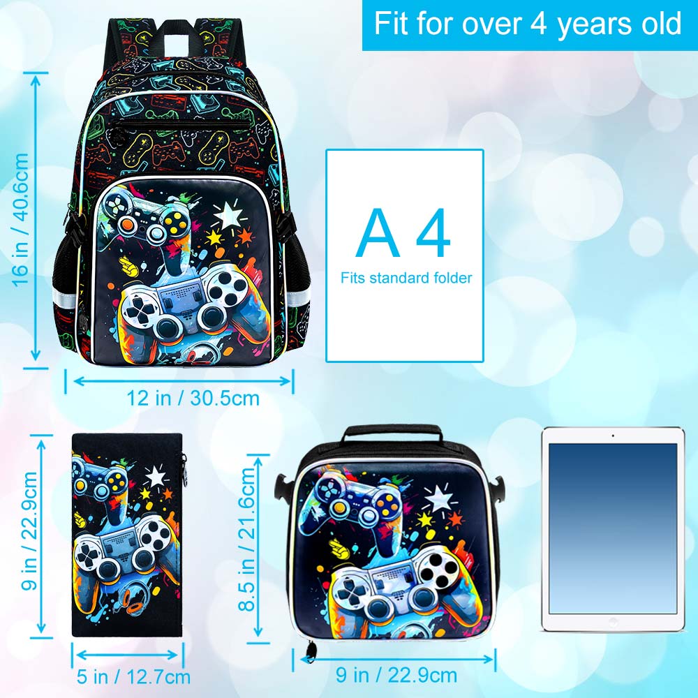 3Pcs Backpack for Boys, Cool V - Gaming Console Case 评论和价格