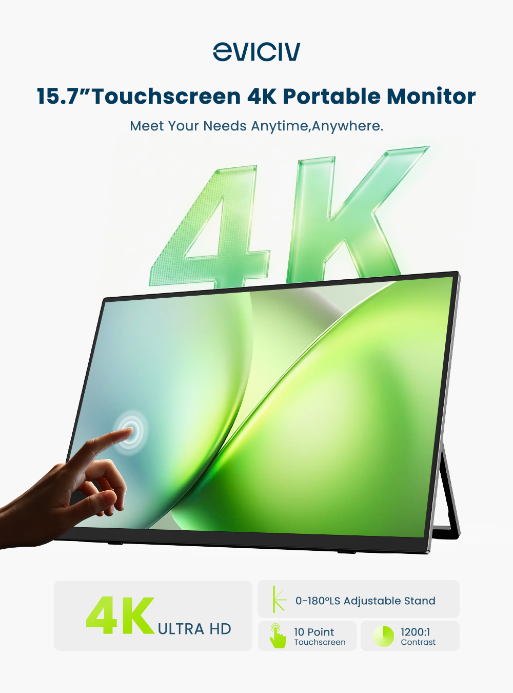 EVICIV 4K Portable Monitor 10- - Gaming Console And Monitor 评论和价格