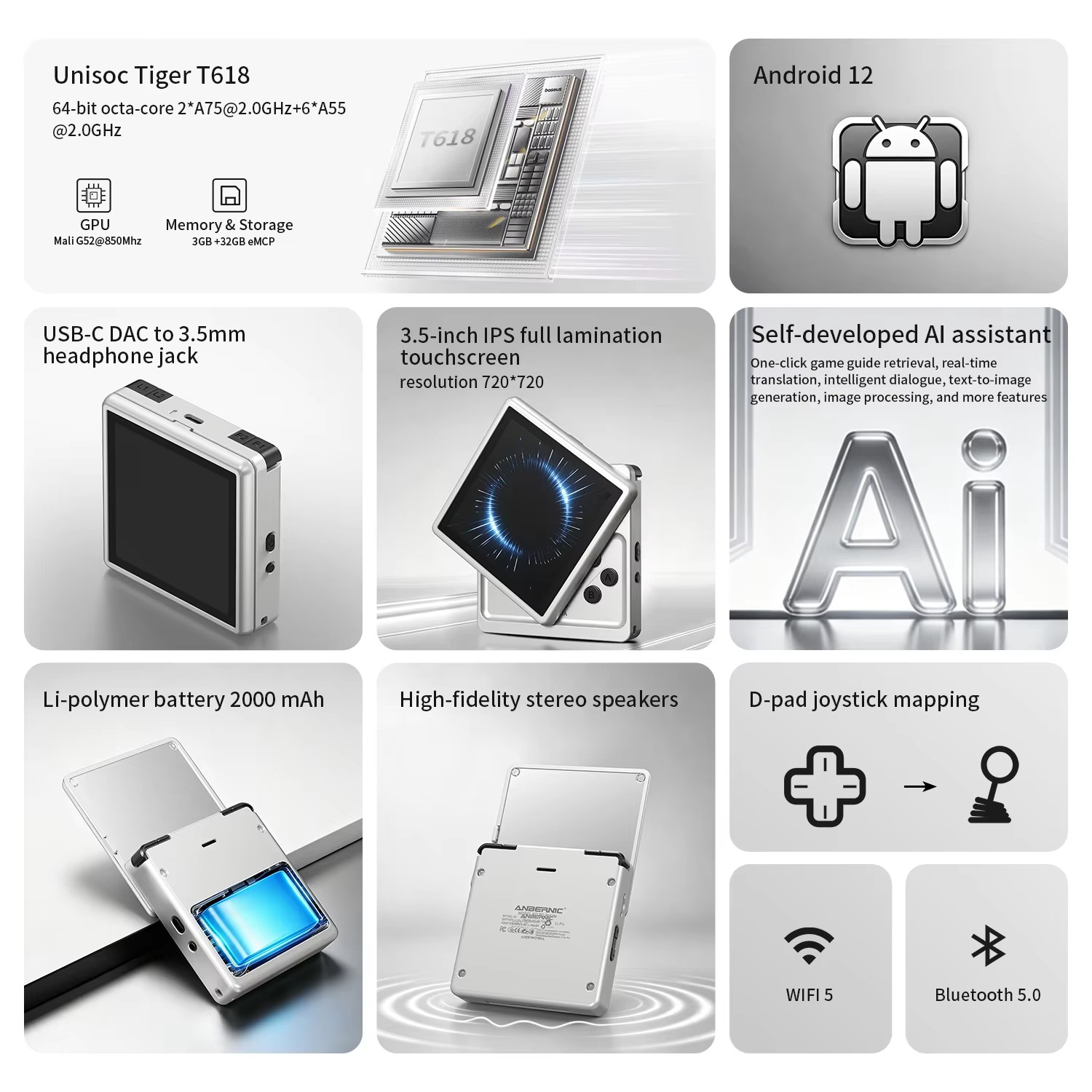 ANBERNIC RG Rotate Android Han - Gaming Console 5 Year Old 评论和价格